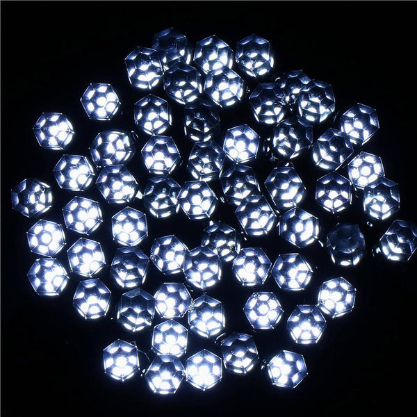 Instalatie lumini de exterior pentru gradina, 9 metri, 120 LED-uri forma cristal, cu baterii, alb