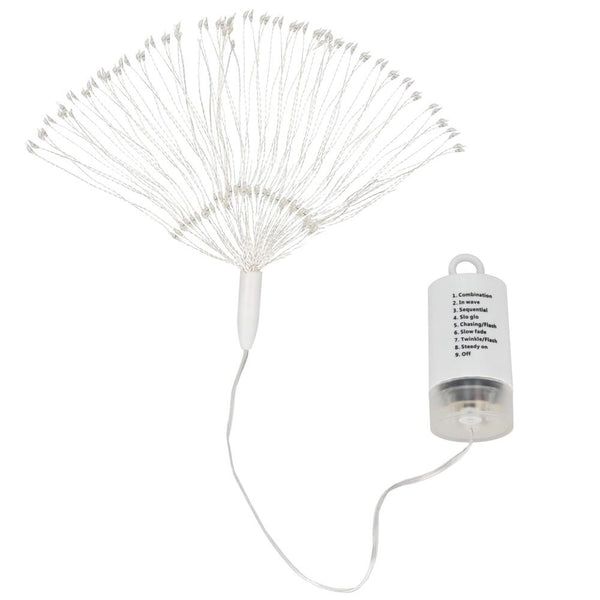 (DL) Instalatie lumina decorativa STAR cu 100 LED-uri, diametru 30cm, alimentare baterii, iluminare galbena