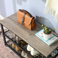 VASAGLE Raft pentru pantofi cu 2 polite, 73x30x45cm, otel, stil industrial, gri stejar si negru