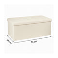 Taburet dublu pliabil Atmosphera Lysandre, MDF si poliester, 76x38x38 cm, bej