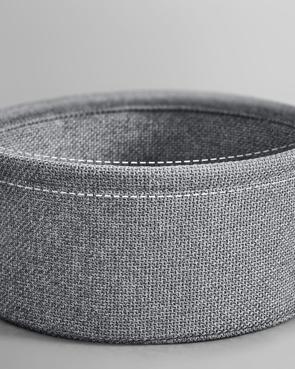 VASAGLE Masuta de cafea rotunda cu cos de stofa, stil modern, 45x50cm, negru-gri