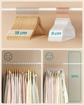 SONGMICS Set de 30 de umerase pentru haine, anti-alunecare cu catifea, bara de cravata si carlig pivotant, 43,5 cm, alb