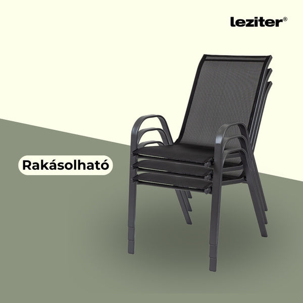 Leziter Set mobilier de grădină Largo pentru balcon, negru