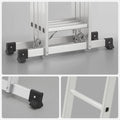 SONGMICS Scara multifunctionala din aluminiu, cu 2 placi tip platforma, 12 trepte, sarcina 150 kg, gri