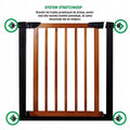 Poarta de siguranta Safety Gate pentru scari, ajustabila 90-96 cm, din otel si lemn, negru maro