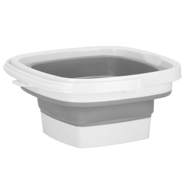 Lighean pliabil, patrat, din plastic si silicon, 30x24cm, 10litri, gri