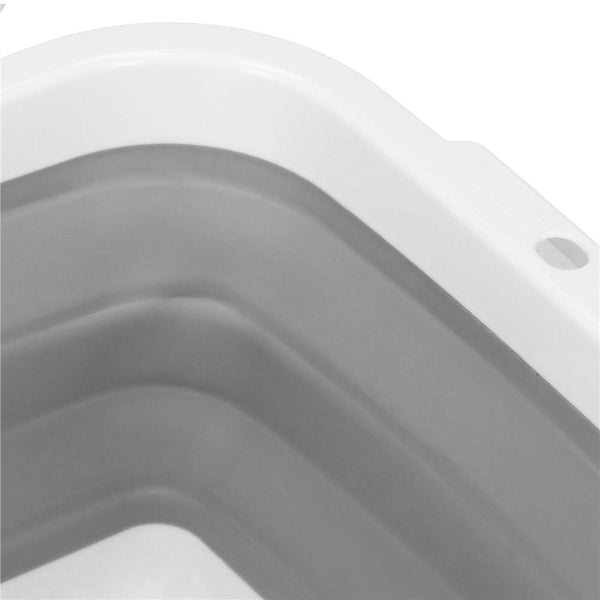 Lighean pliabil, dreptunghiular, din plastic si silicon, 40x29x15cm, 8.5litri, gri