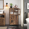VASAGLE Dulap multifunctional pentru baie, stil industrial, 60x30x108cm, maro rustic si negru
