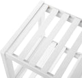 Raft de depozitare din bambus, cu 2 niveluri, 26x70x33cm, alb
