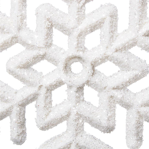 Decoratiune brad fulg de zapada, set 3 bucati, 8cm, alb
