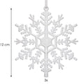 Decoratiune brad fulg de zapada, set 3 bucati, 12cm, alb