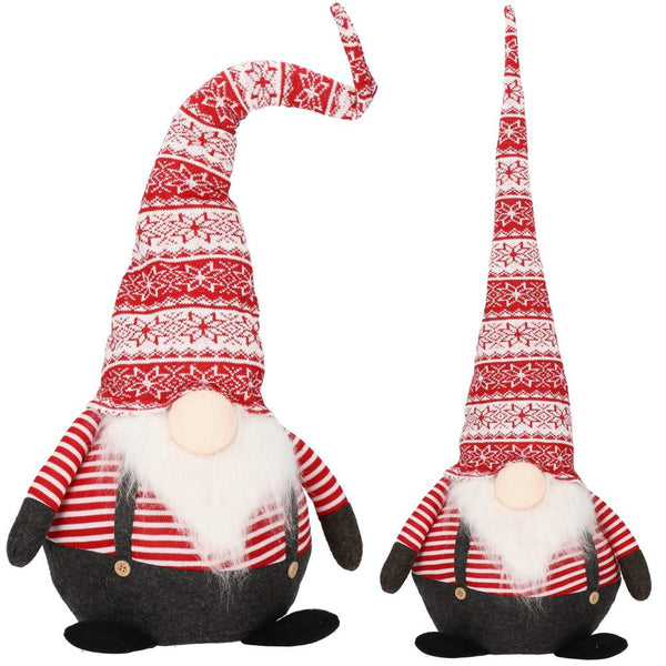 Figurina Craciun, Spiridus cu bluza in dungi, inaltime 80cm