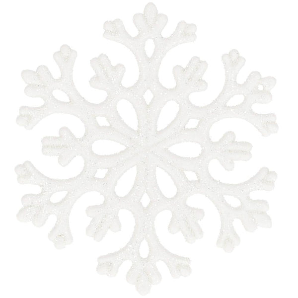 Decoratiune brad fulg de zapada, set 8 bucati, 8cm, alb