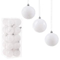 Set globuri de Craciun, 20 bucati, 8cm, alb perlat
