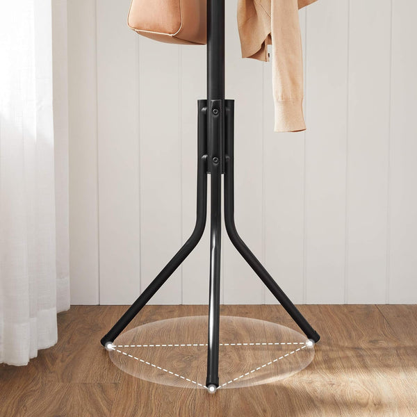 VASAGLE Cuier pentru haine, din otel, tip pom, cu 12 carlige, 182cm, negru