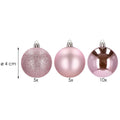 Set globuri de Craciun, 20 bucati, 3 modele, 4cm, roz