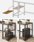 VASAGLE Birou cu 2 rafturi stanga sau dreapta, stil industrial, 60x140x76 cm, maro rustic