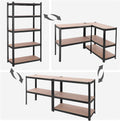 SONGMICS Raft de depozitare metalic, cu rafturi din MDF, 5 polite, max. 875 kg, 180x90x40cm, negru
