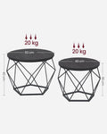 VASAGLE Set de 2 mese de cafea, stil industrial, 50x40cm si 40x36cm, negru