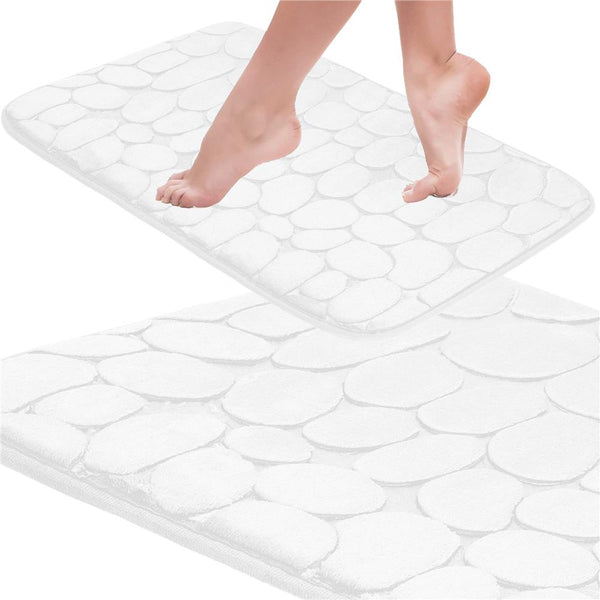 Covoras de baie antiderapant cu uscare rapida, 80x50 cm, alb