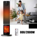 Semineu electric, 2000W, 2 trepte, cu termostat si telecomanda, timer, dispay LED, WiFi