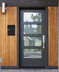 Cutie postala de exterior, pentru gard sau perete, din otel zincat, cu incuietoare, 26x6x19cm, gri inchis