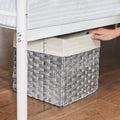VASAGLE Cadru de pat metalic, pliabil rapid, pentru saltea 90x190 cm, stil industrial loft, 198x92x86 cm, alb