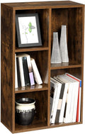VASAGLE Biblioteca, raft cu 5 unitati de depozitare, pentru living, din lemn, 50x24x80cm, maro rustic