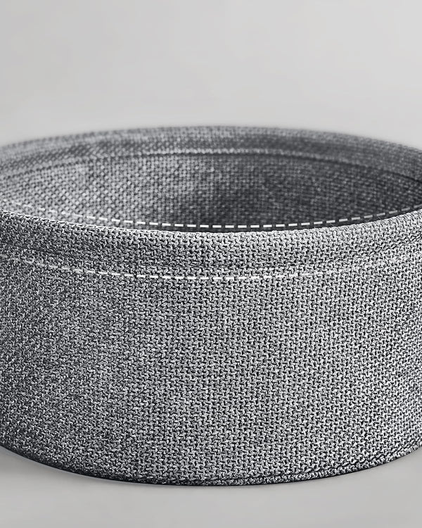 VASAGLE Masuta de cafea rotunda cu cos de stofa, statie de incarcare 2 prize si 2 USB, 45x50cm, gri argintiu