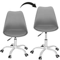 Scaun de birou ergonomic, piele ecologica, 150kg, baza otel, gri