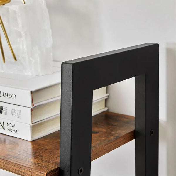 VASAGLE Biblioteca tip scara, cadru otel cu 4 polite din MDF, stil industrial, 56x34x138cm, maro rustic