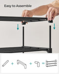 SONGMICS Suport pentru pantofi cu 3 nivele, structura metalica, pentru 12-15 perechi, 92x30x55cm, negru