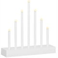 Lumanari decorative de Craciun, 7 becuri tip LED, culoare argintiu