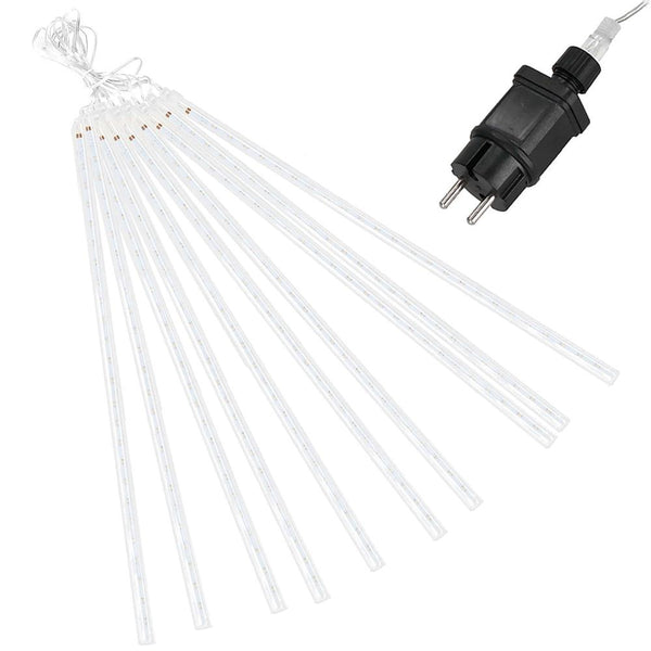 Instalatie de Craciun, 10 tuburi, 50cm, 480 LED, ploaie de meteoriti, albastru