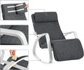 SONGMICS Scaun balansoar din lemn, suport picioare reglabil, maxim 150kg, 67x115x91cm, gri si alb