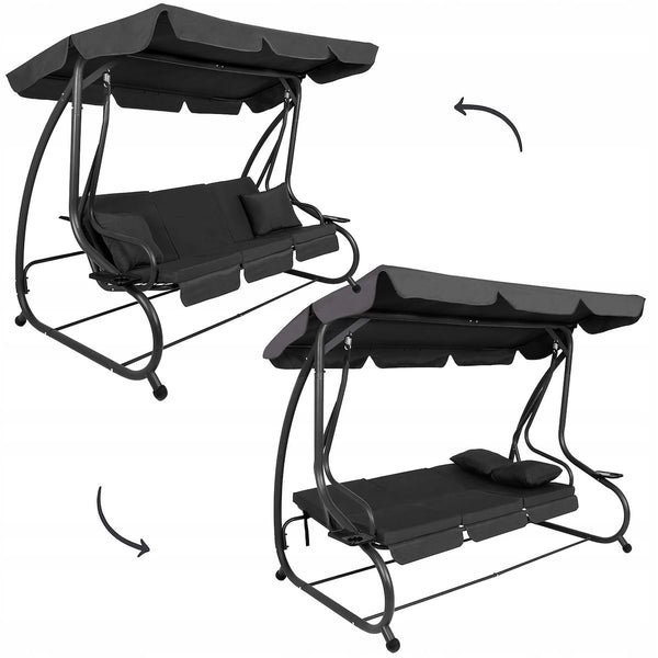 Balansoar leagan pat 3 persoane Sersimo Corsica, cu plasa anti-insecte, sarcina 320kg