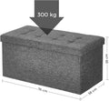 SONGMICS Taburet pliabil cu sezut moale, spatiu de depozitare 80litri, maxim 300kg, 76x38x38cm, gri