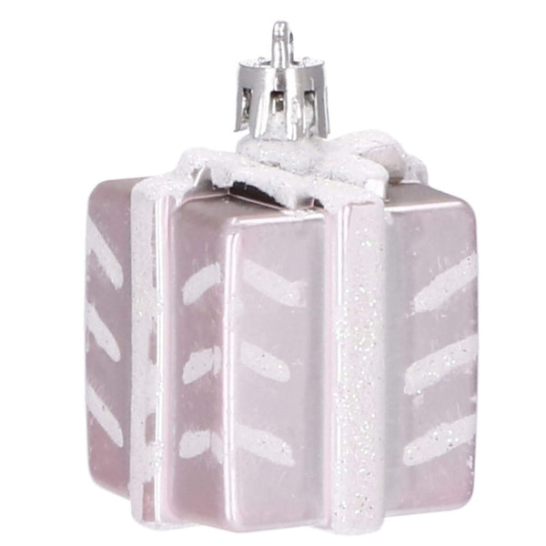 Set globuri si decoratiuni de Craciun, 77 piese, diverse dimensiuni, roz