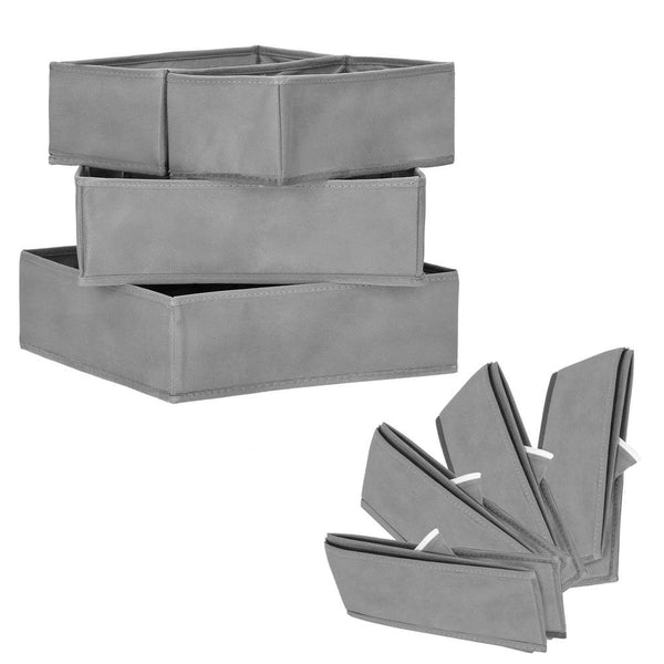 Set 4 organizatoare Sersimo sertar pentru sosete/lenjerie, gri