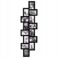 Rama foto de perete, colaj de 14 fotografii, 36x118cm, negru