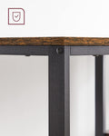 VASAGLE Birou cu 2 rafturi pe stanga sau dreapta, cadru din otel, 60x120x75cm, industrial, maro rustic si negru