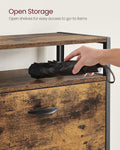 VASAGLE Dulap pentru pantofi cu 3 usi rabatabile, despartitoare interioare, pentru 15-18 perechi, 60x30x130cm, maro rusic si negru