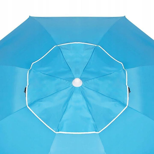 Umbrela tip cort de plaja XXL, cu 2 pereti laterali, BU14S, inaltime reglabila 140-220 cm, albastru