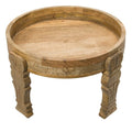 Masuta cafea rotunda Atmosphera Gypsy din lemn masiv de manguier, 51x34 cm, maro