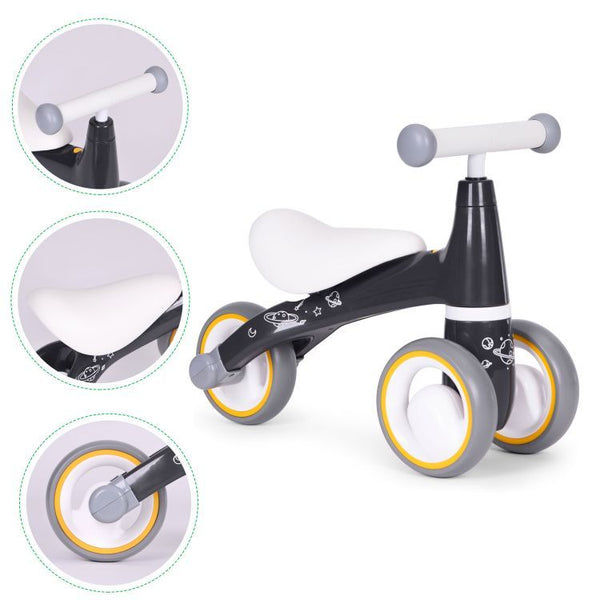 Mini bicicleta fara pedale, triciclu copii cu roti EVA, 50x22x39 cm, negru