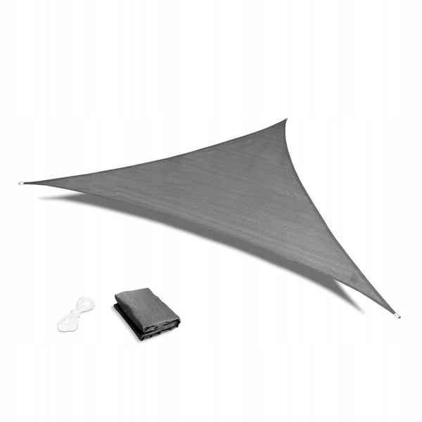 Prelata solara triunghiulara 400x400x400 cm, impermeabila, protectie UV, poliester 180g/mp, gri