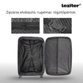 Leziter Valiză de cabină TraveLux Light din piele, cu roți moi detașabile, 55x40x20 cm, negru