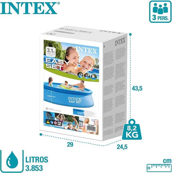 Piscina gonflabila Intex, 306x76 cm, 3.900 litri, cu pompa de filtare, Easy Set 28122NP