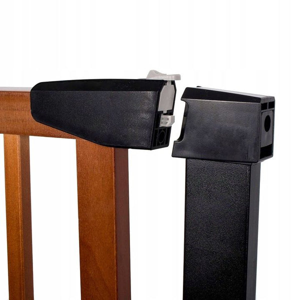 Poarta de siguranta Safety Gate pentru scari, ajustabila 90-96 cm, din otel si lemn, negru maro