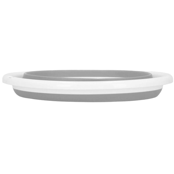 Lighean pliabil, rotund, din plastic si silicon, 37x15cm, 9litri, gri
